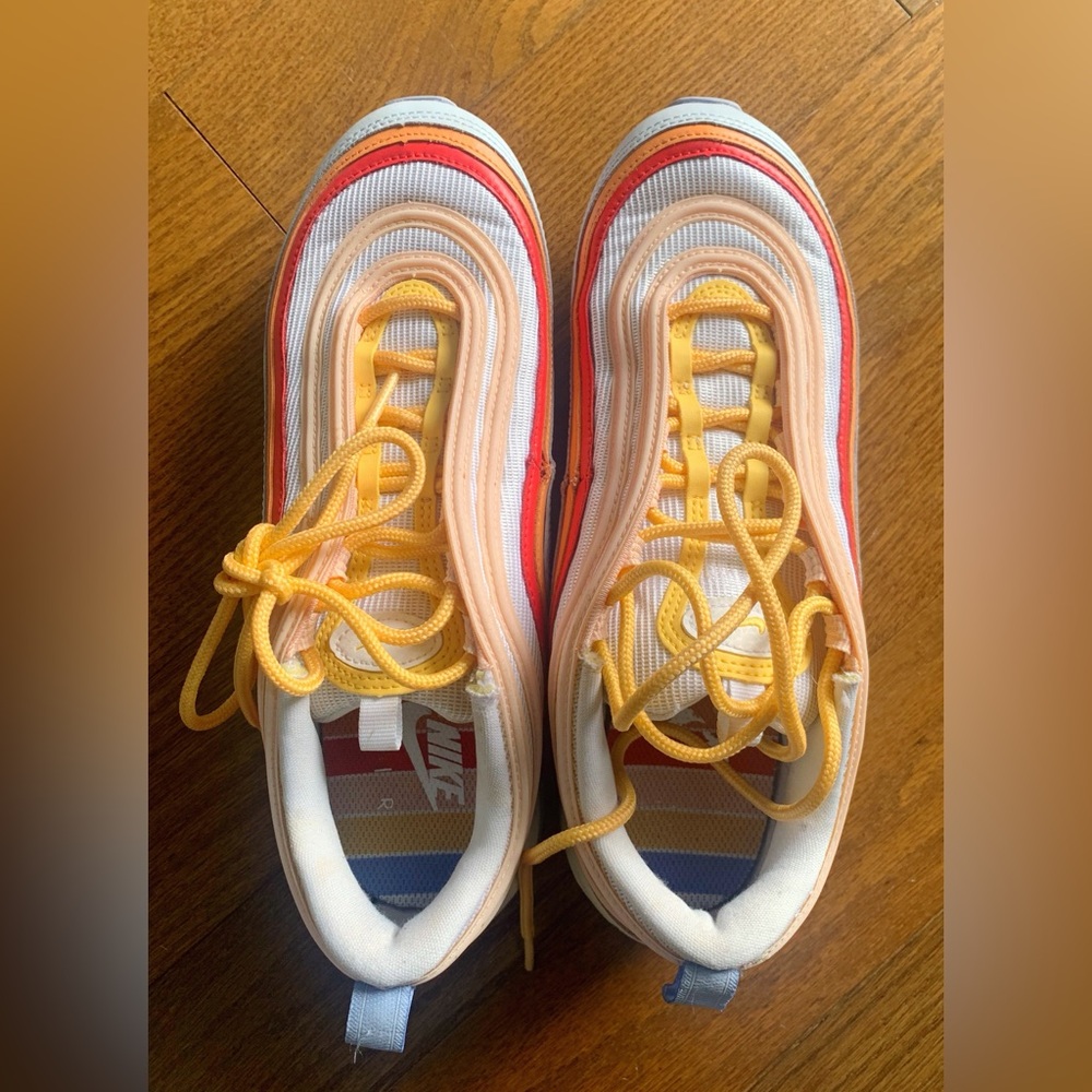 Nike Orange, Yellow and Red Sneakers Air Max 97, size 8.5